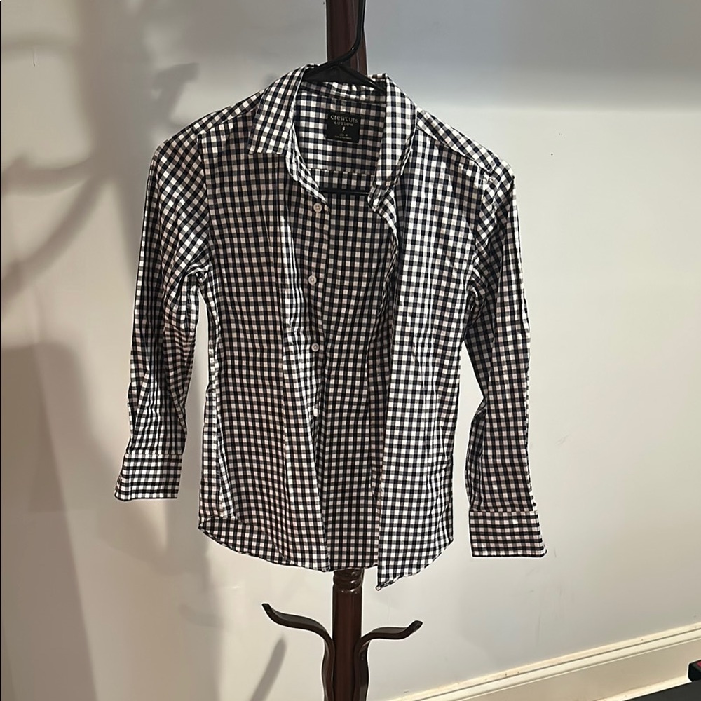 Crewcuts Navy and White Checkered Shirt